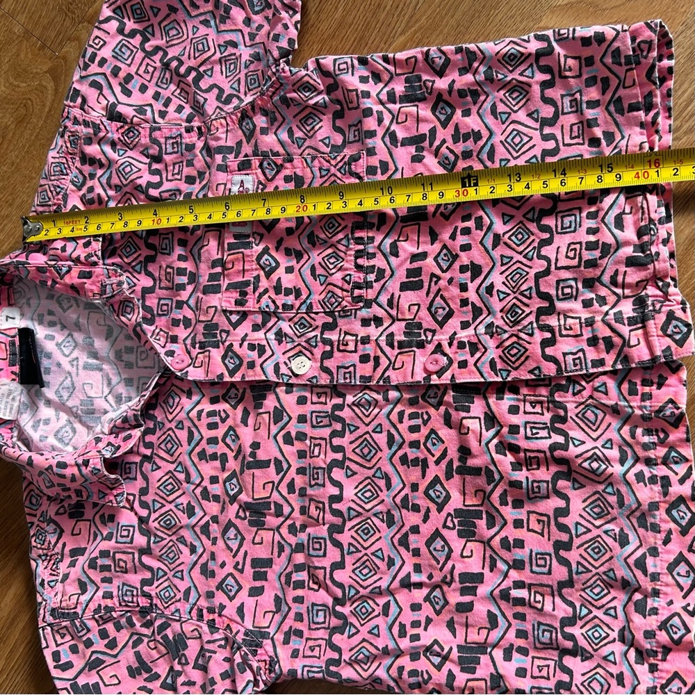 Gotcha girls Pink and black geometric patterned button-up shirt - Picture 3 of 6